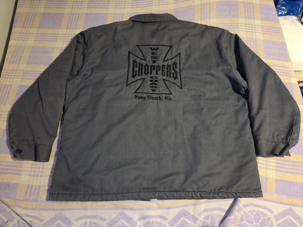 Vtg West Coast Choppers Jesse James Red Kap Work Jacket XXL Zip Up Embroidered